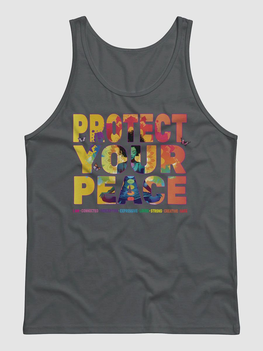 African American Woman Protect Your Peace 7 Chakra Meditation Yoga Pose Spirituality Tank Top product image (3)