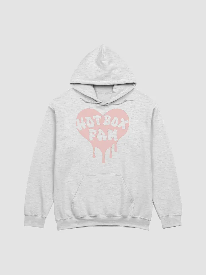 UNISEX HOT BOX FAM TRANSPARENT PALE PINK HEART LOGO HOODIE product image (3)