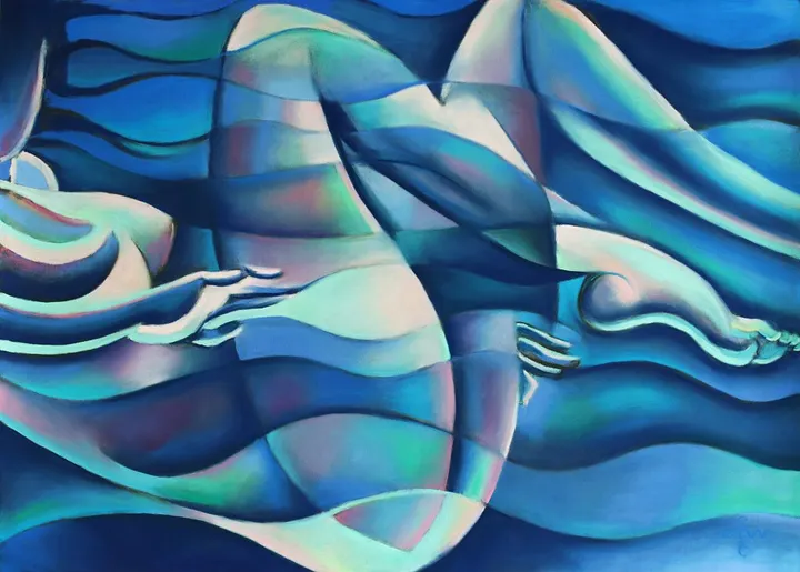 Free Floating Blue Wave Nude - 10-02-21 product image (1)
