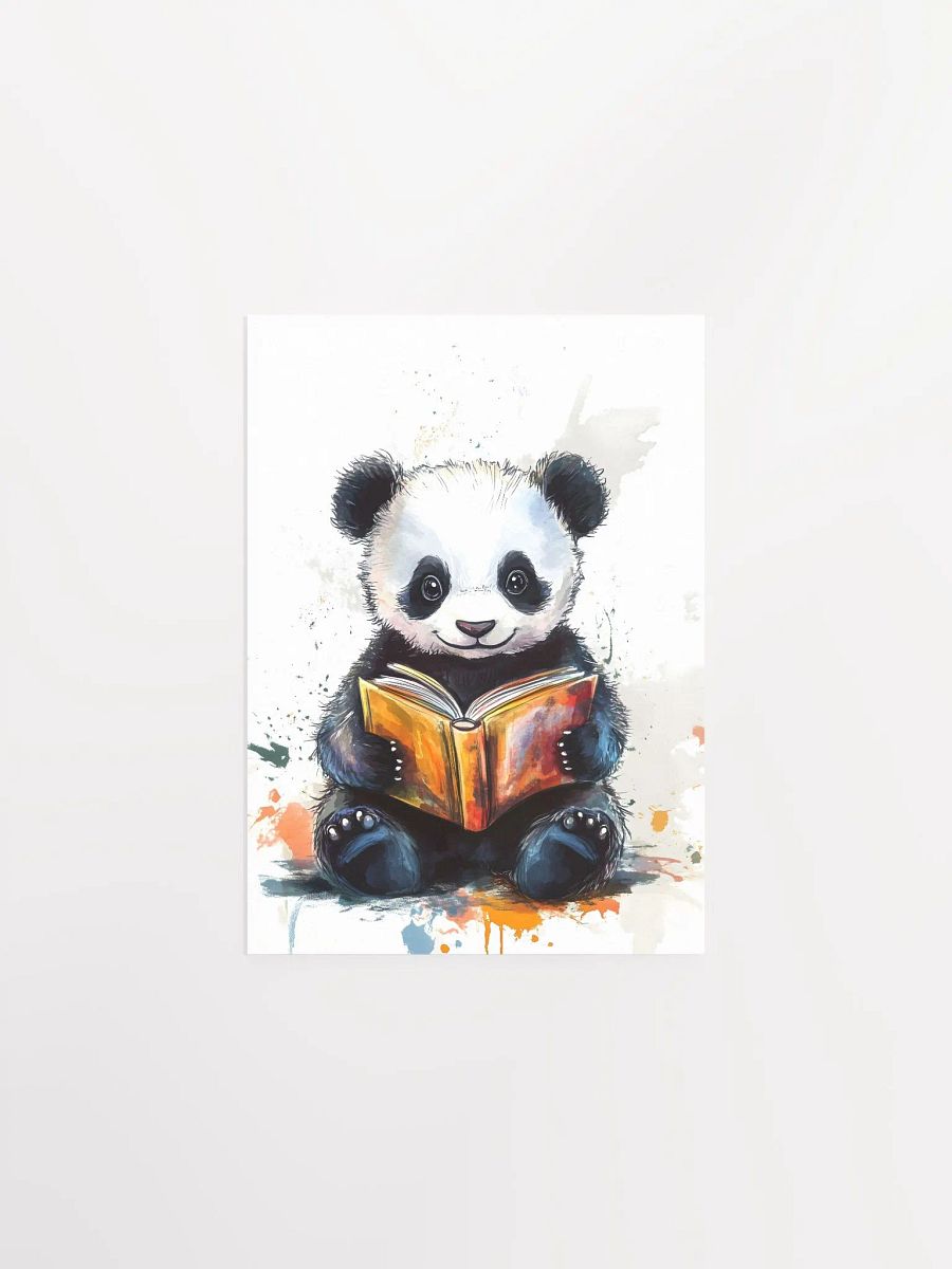 Whimsical baby Panda Reading Poster product image (4)