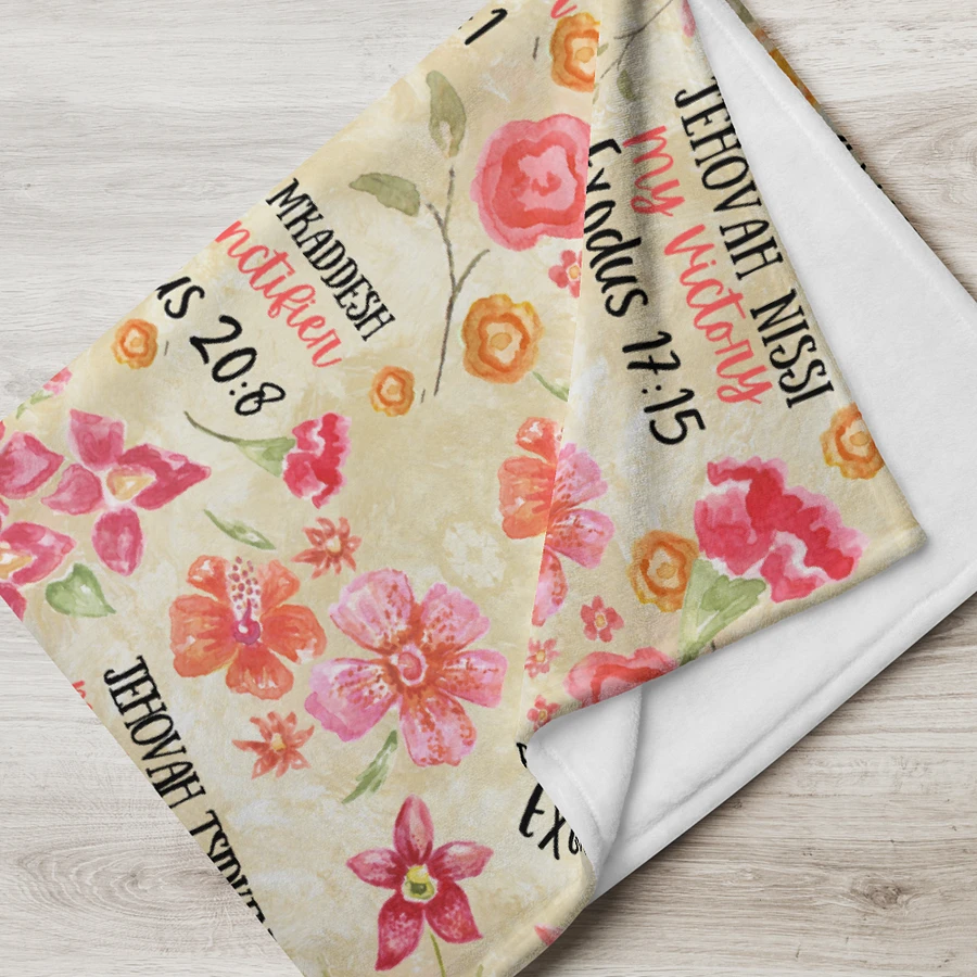 Beige Floral Names Of God Blanket product image (6)