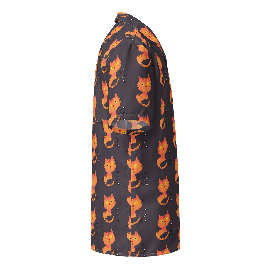 Feasting Ginger Kitty Button-Down Hawaiian Shirt - Charcoal product image (4)