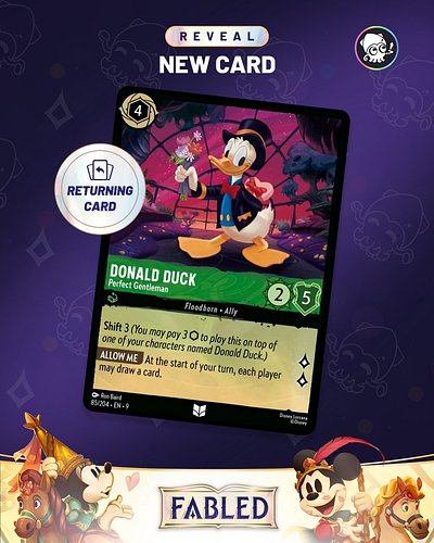[RETURNING CARD] Donald Duck, Perfect Gentleman

This card was announced by @ink2well and illustrated by @ronbairdart 

#disn...