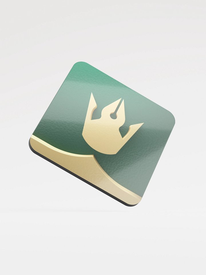 Pixaroma Crown Cork Coaster (Green Rendered Style) product image (1)