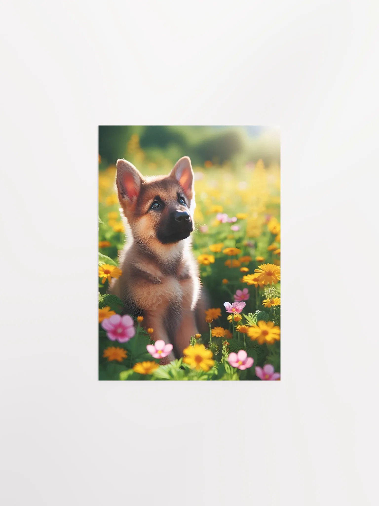 Summer Shephard Puppy Matte Poster Print product image (1)