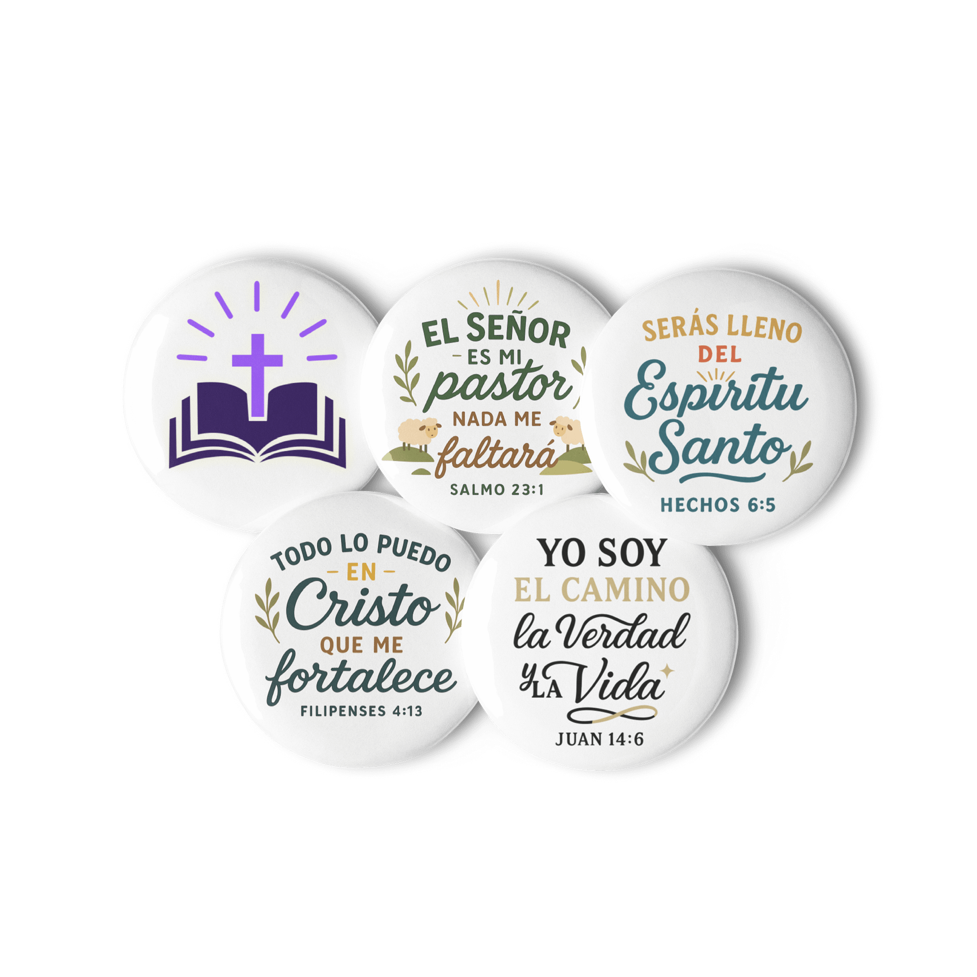 Christian Pin Button Set – Mensajes Cristianos – Spanish Verse Design product image (2)