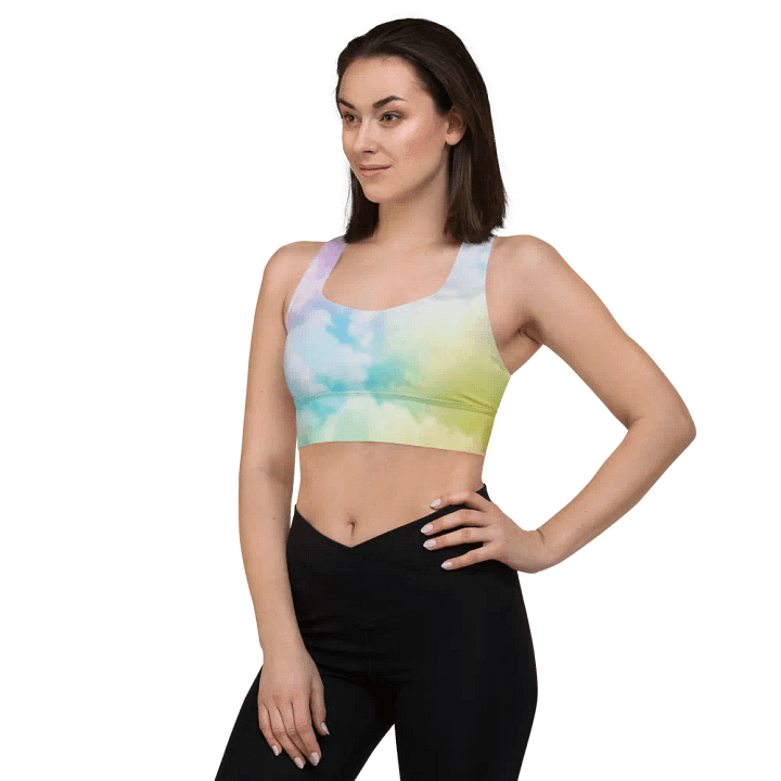 Blur cloud rainbow Design Longline Sports Bra - v5 product image (1)