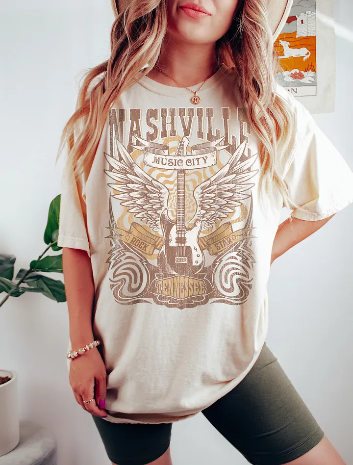 Nashville Music City T-Shirt | Retro-Style Western Grunge Tee for Travel and Road Trips product image (8)
