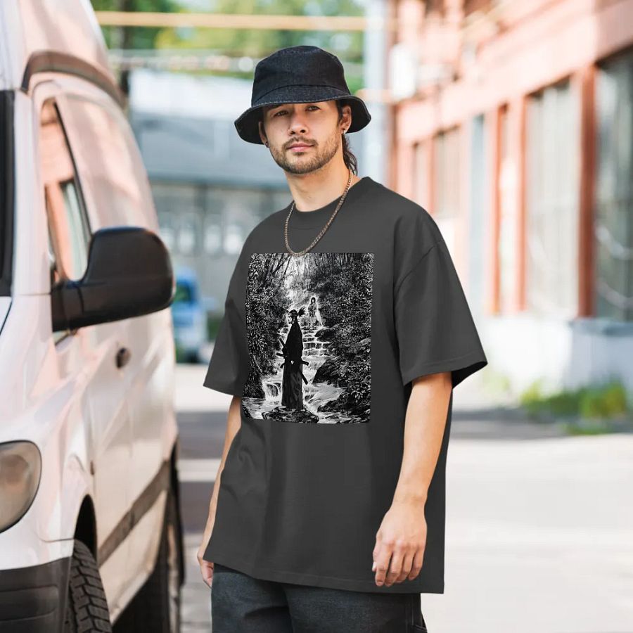 Vagabond Musashi Contemplation | Oversized Faded T-Shirt product image (6)