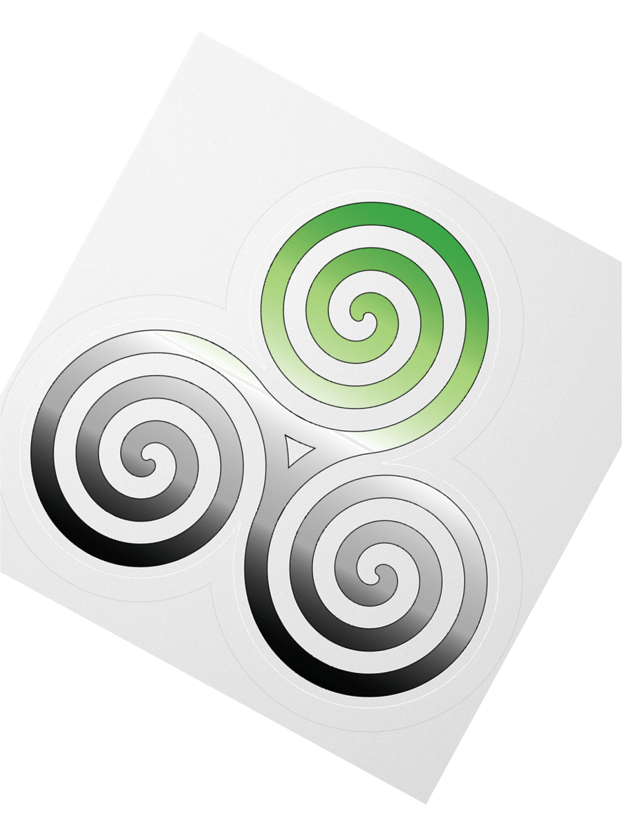 Aromantic Pride Gradient Celtic Triskelion Sticker product image (6)