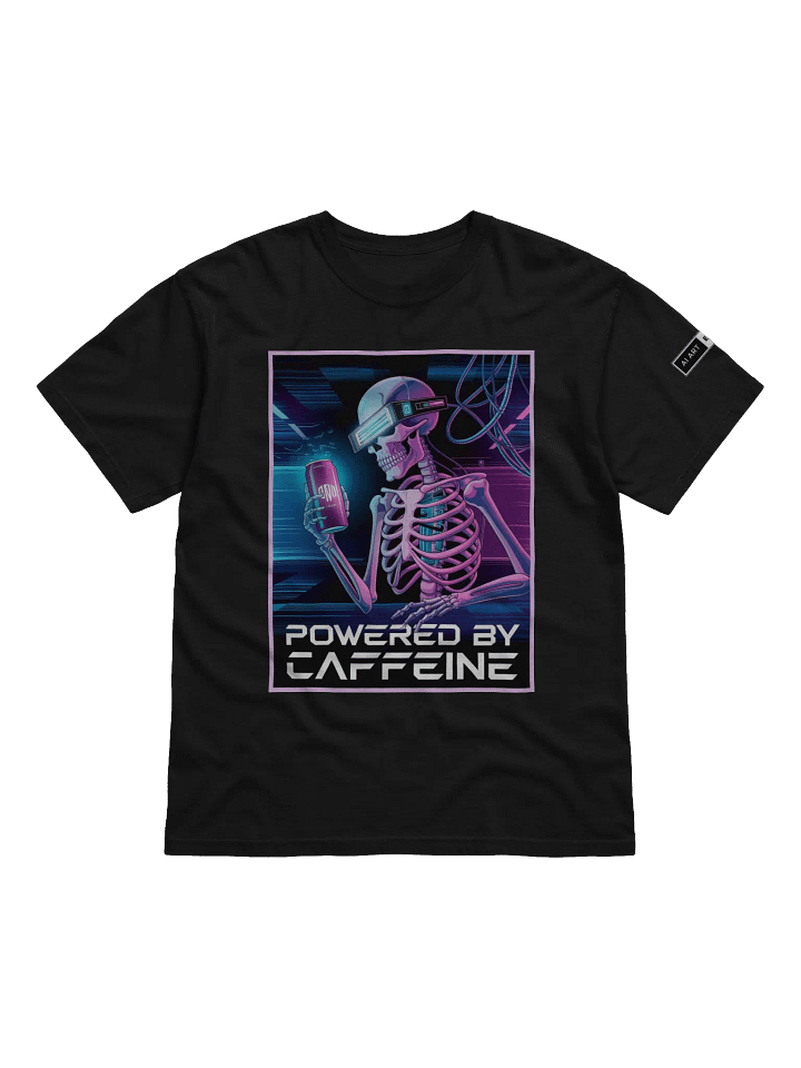 "POWERED BY CAFFEINE" 100% cotton T-shirt product image (1)