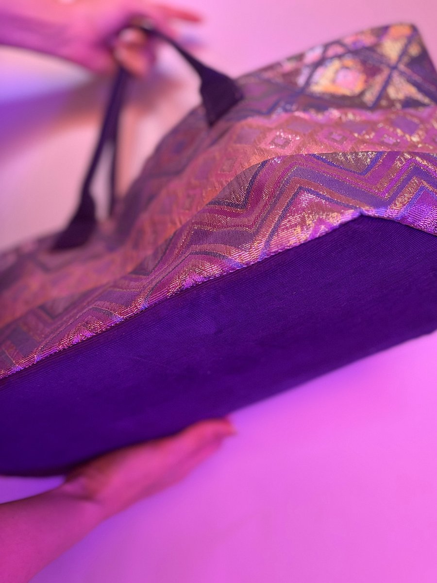 Jumbo Hand Bag (Purple and Pink Metallic Diamonds) product image (3)