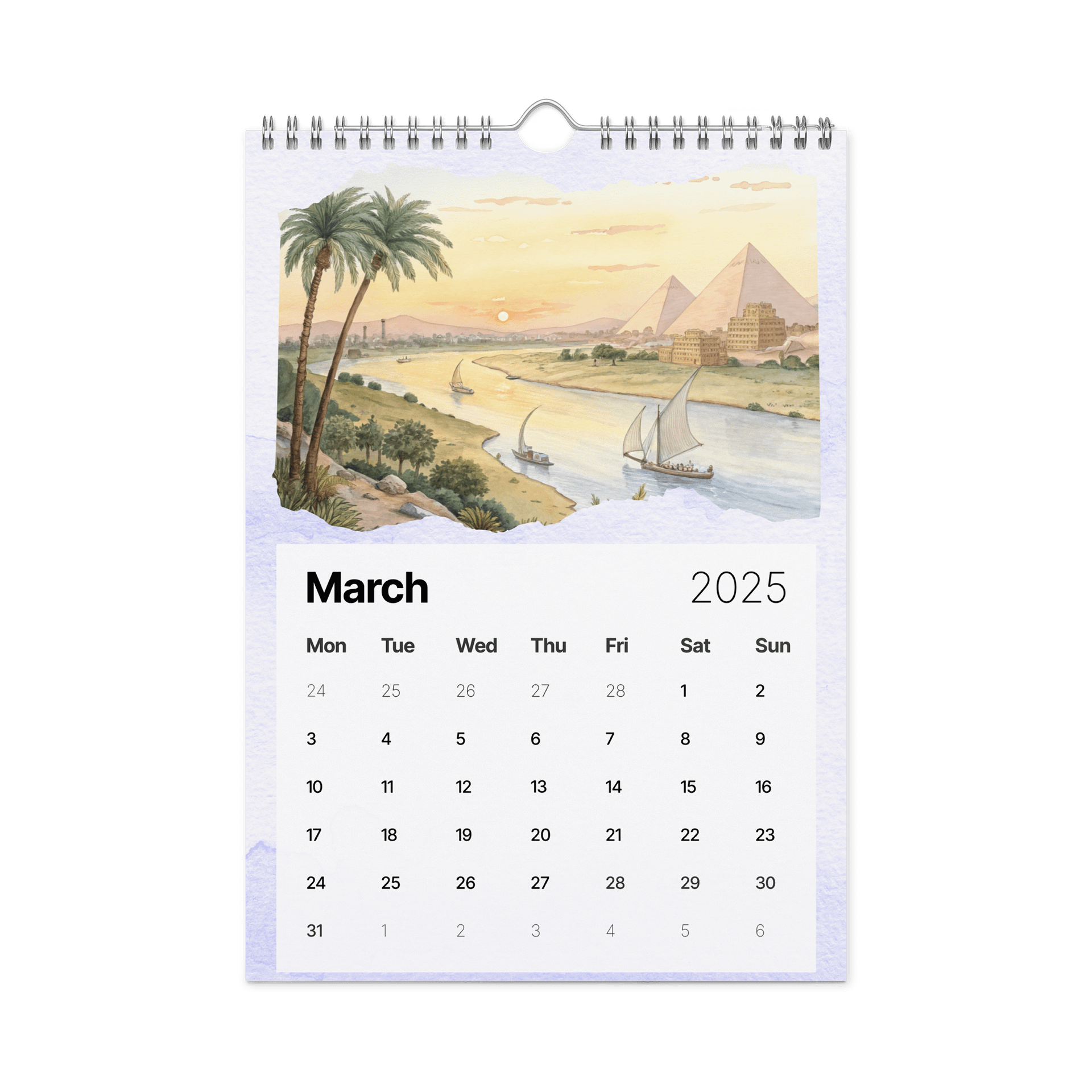 WORLD CAPITALS WATERCOLOR WALL CALENDAR 2026 product image (9)