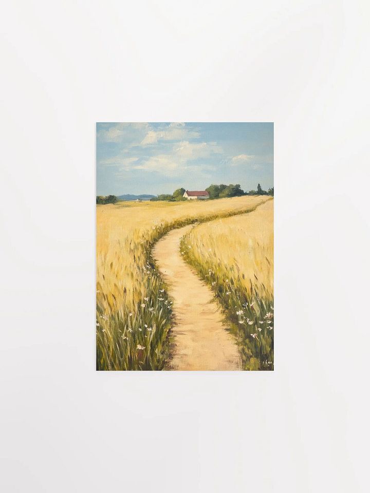 Golden Wheat Fields - Serene Farmhouse Landscape Art product image (4)