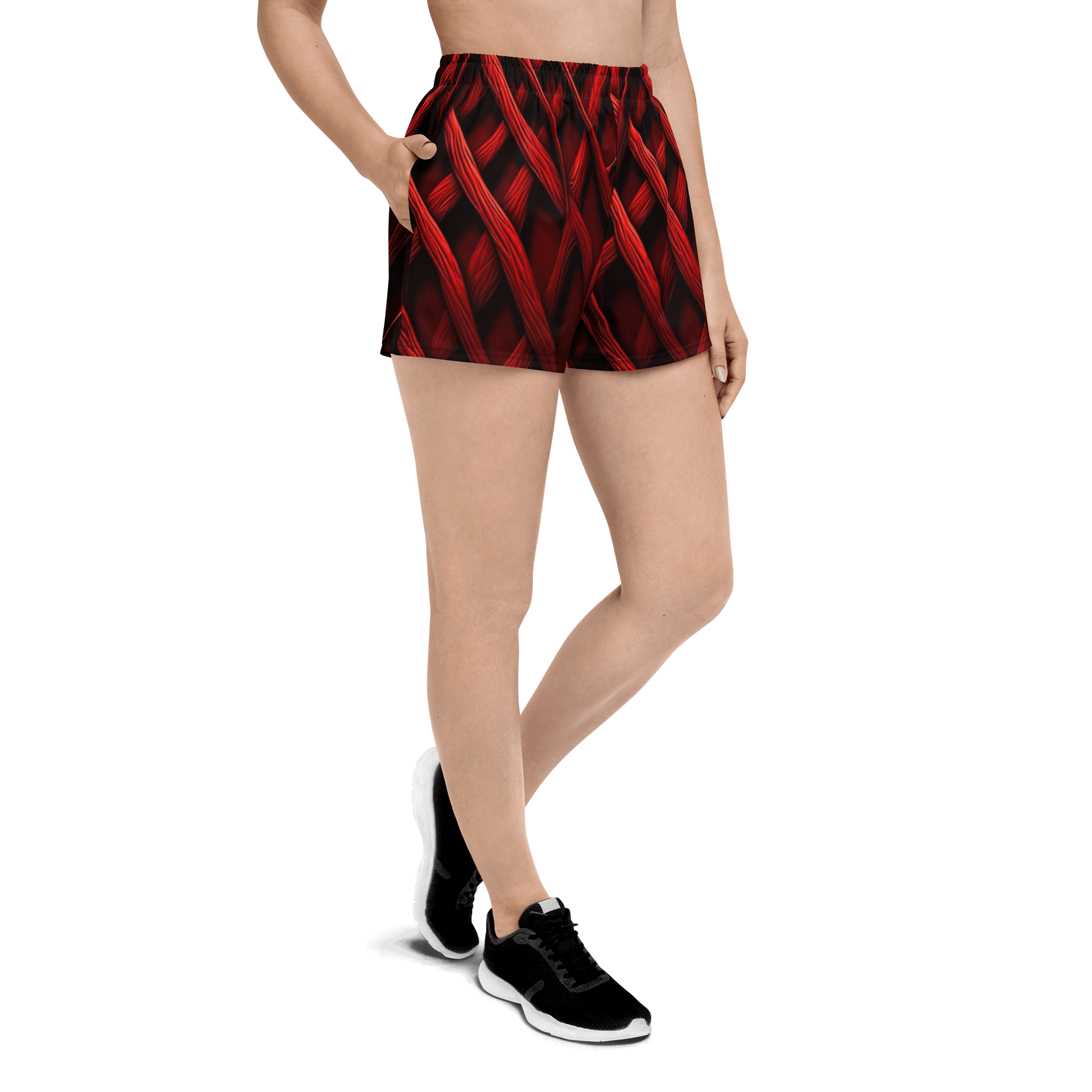 Symmetric Crimson Chaos Athletic Shorts product image (3)