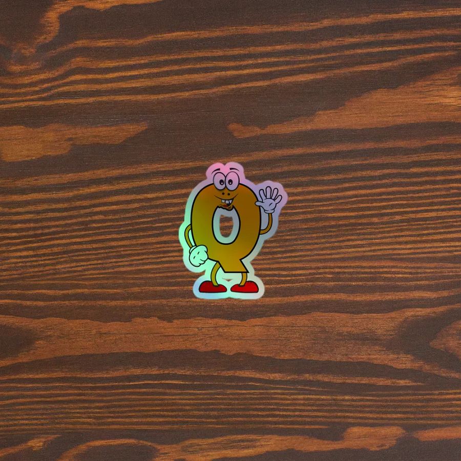 Q Letter Cartoon Character Holographic Sticker product image (5)