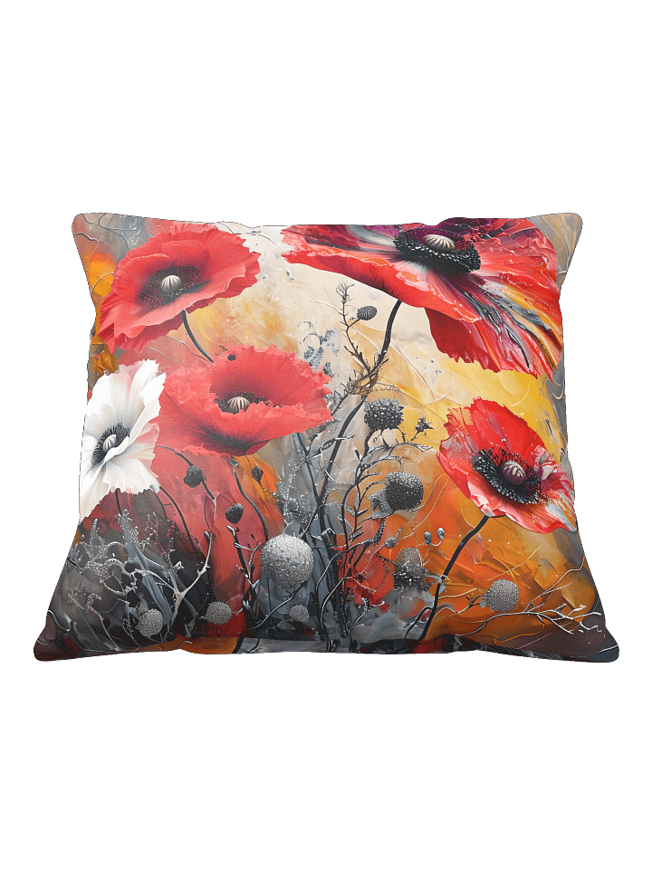 Embers of Bloom – Abstract Red Poppy Cushion Cover product image (2)