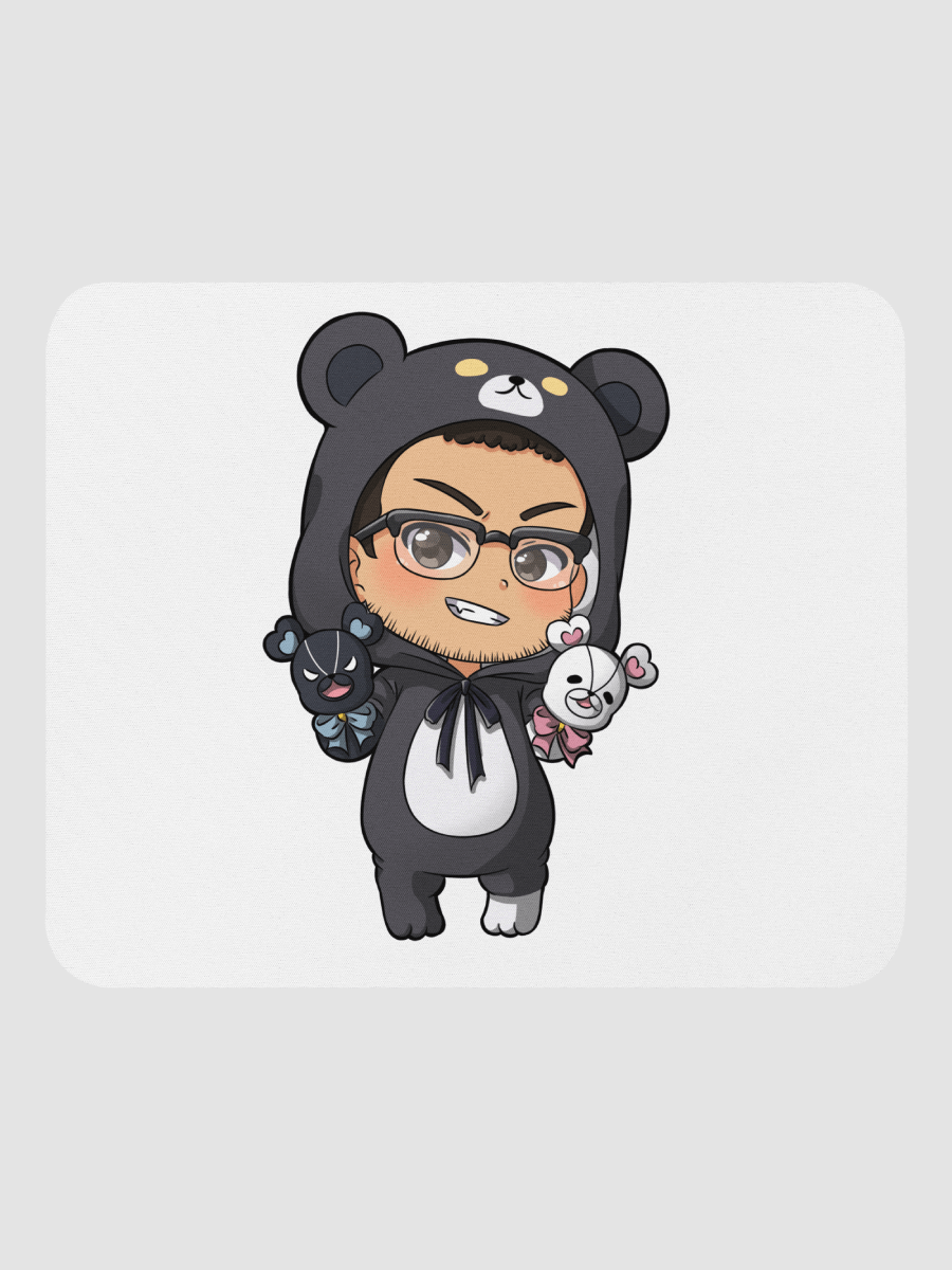Bear Plays Mouse Pad (White) product image (1)