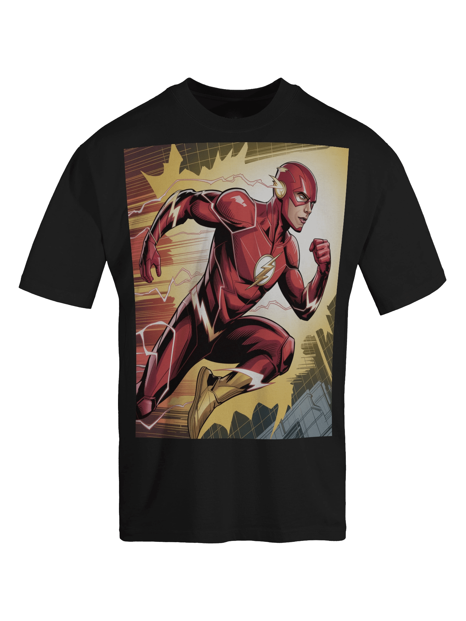 Shadow Sprint: The Flash Faded Velocity Oversized T-Shirt product image (1)