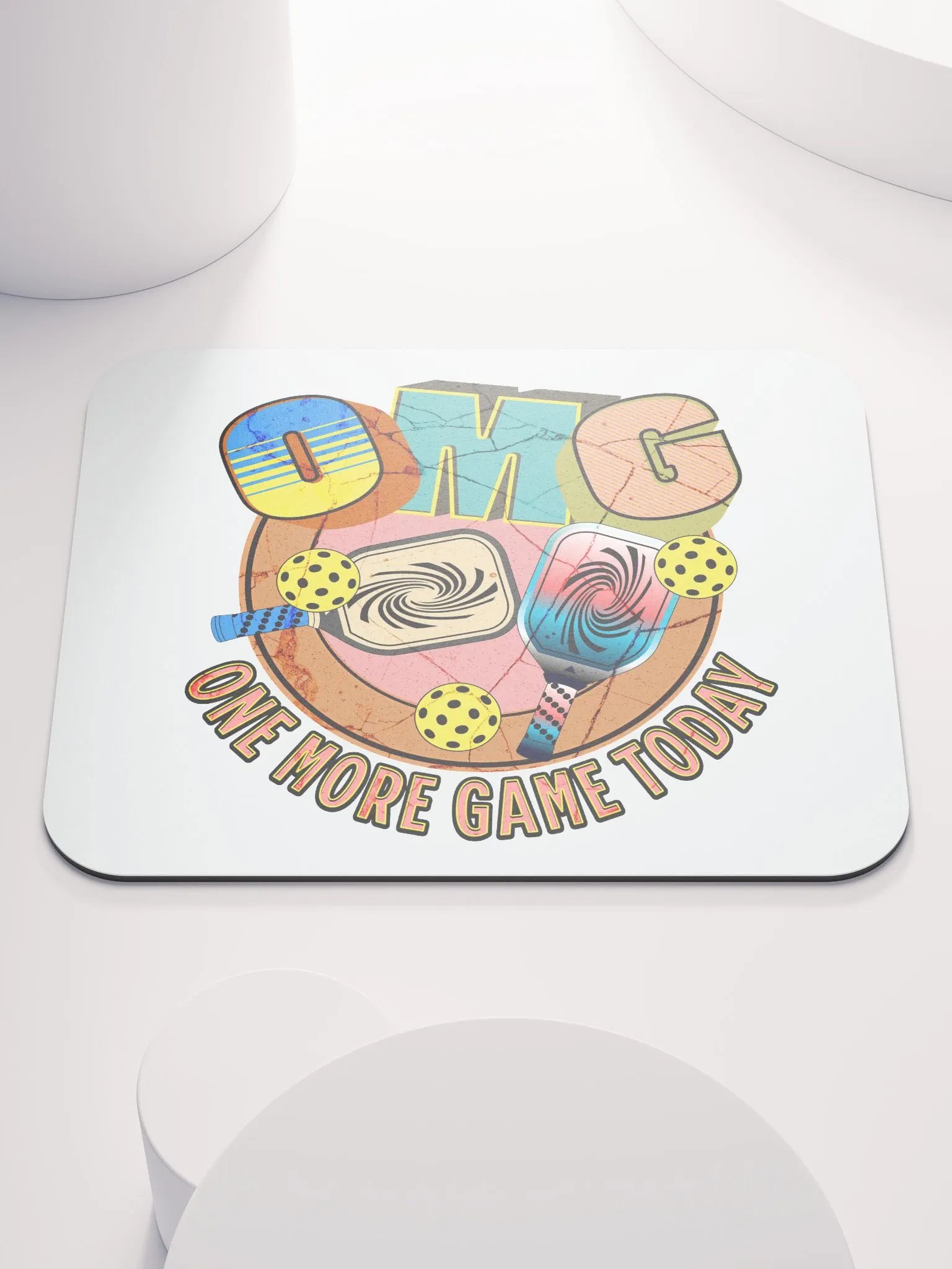 OMG One More Game Today Pickleball Party Mouse Pad product image (4)