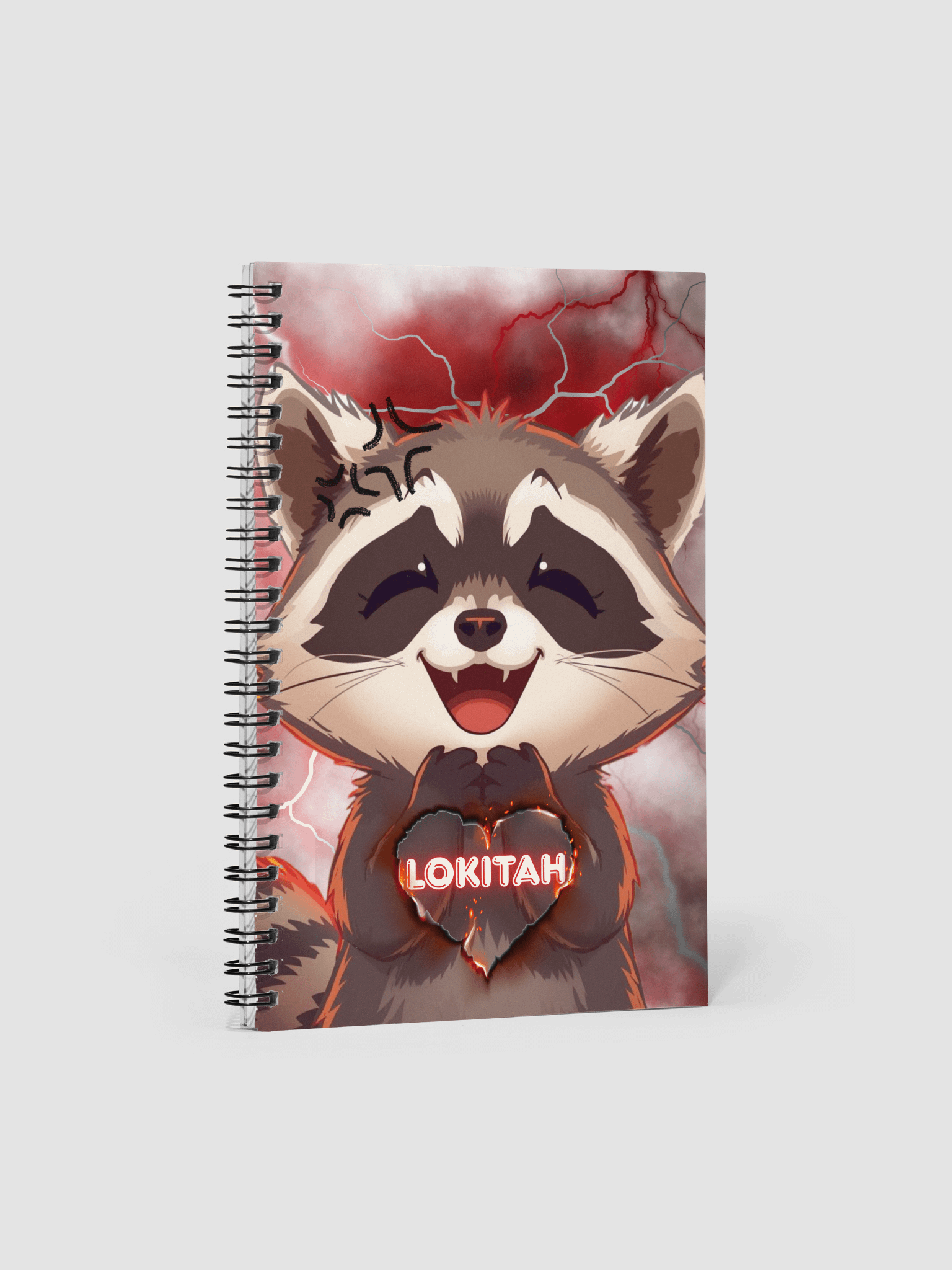 Fiery Raccoon Love Spiral Notebook product image (1)