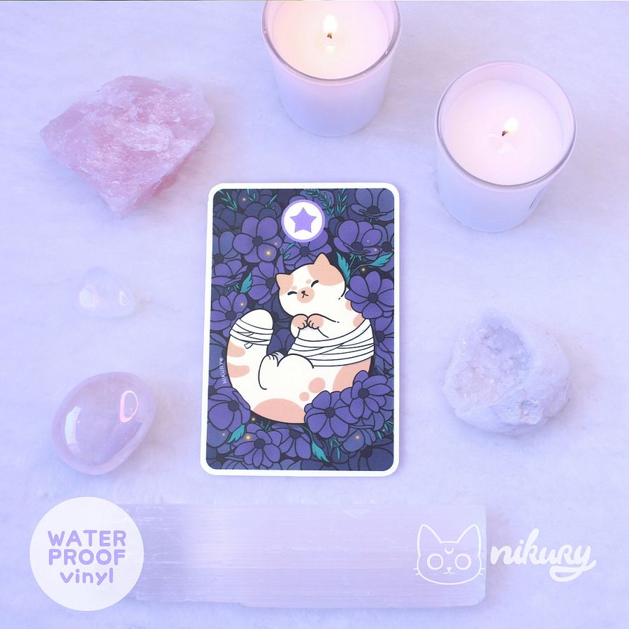 Matt Holo Tarot Cat Sticker product image (1)