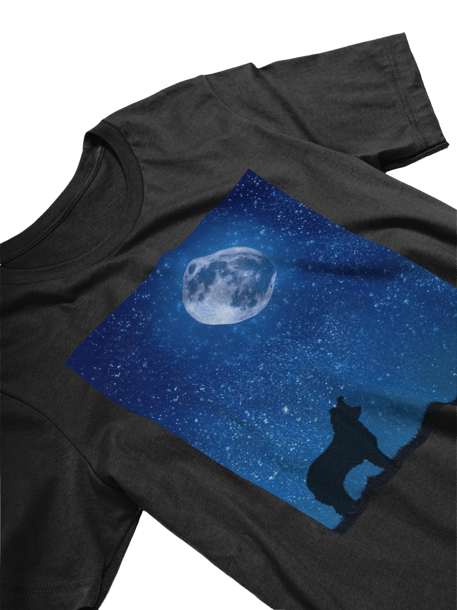 Australian Shepherd Border Collie Silhouette against Moonlit Sky T-Shirt product image (11)
