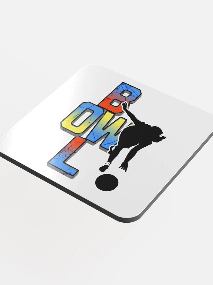 Bowl Woman Strike Silhouette Glossed Cork Coaster product image (1)