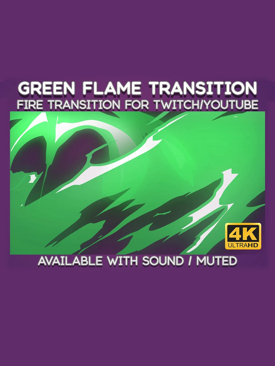 Green Fire Video Transition - Cartoon Fire Transition for Twitch Stream and YouTube Video product image (2)