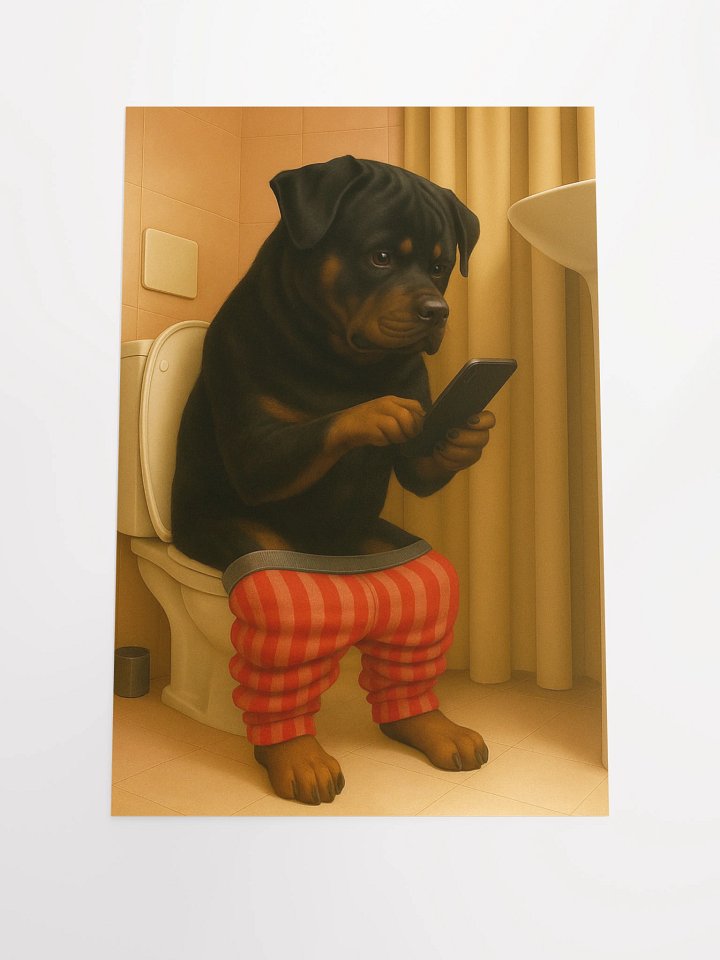 Rottweiler in toilet Poster product image (1)