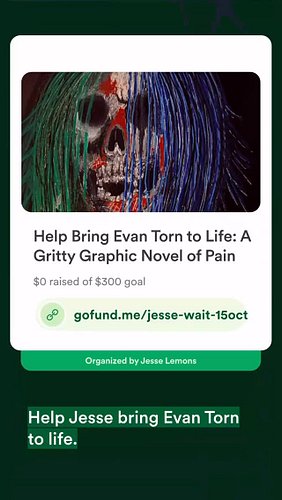 💀 Help Bring Graphic Novel, Evan Torn, 
to Life — Tap Here 
https://gofund.me/b85b6dce6

#graphicnovelart #graphicnovel #grap...