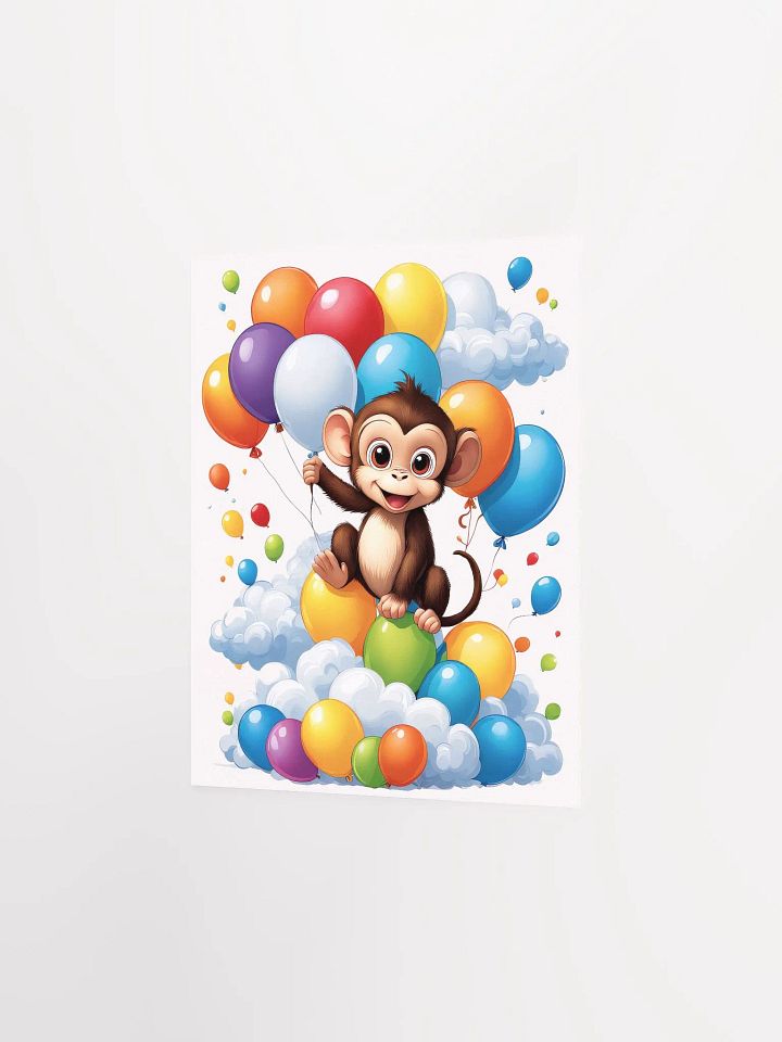 Baby Monkey - Poster - Nursery-Kids Room - Small-Standard Sizes - 8x10-11x14-12x16-16x20 Inches product image (5)
