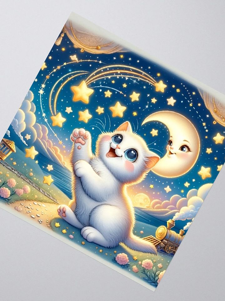 Kiss Cut Stickers: Moon and Stars Cat 2 product image (6)
