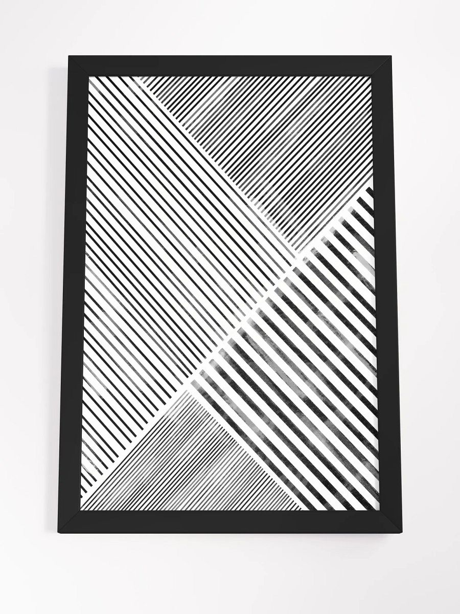 Geometric Fusion Framed Poster – Contemporary Abstract Wall Art | Dynamic Geometric Shapes | Premium Framed Décor for Modern Interiors product image (4)
