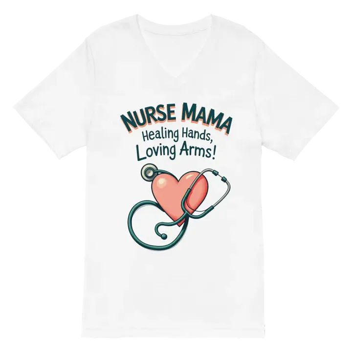 NURSE MAMA Healing Hands V-Neck Tee product image (2)