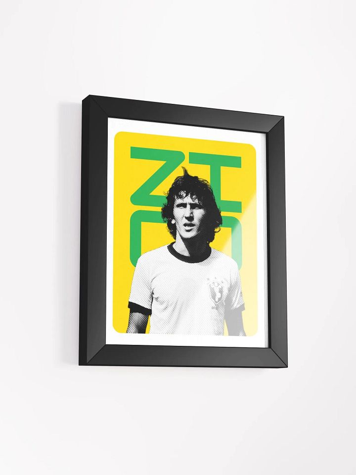 Zico BW Brazil Name Art Framed Print product image (1)