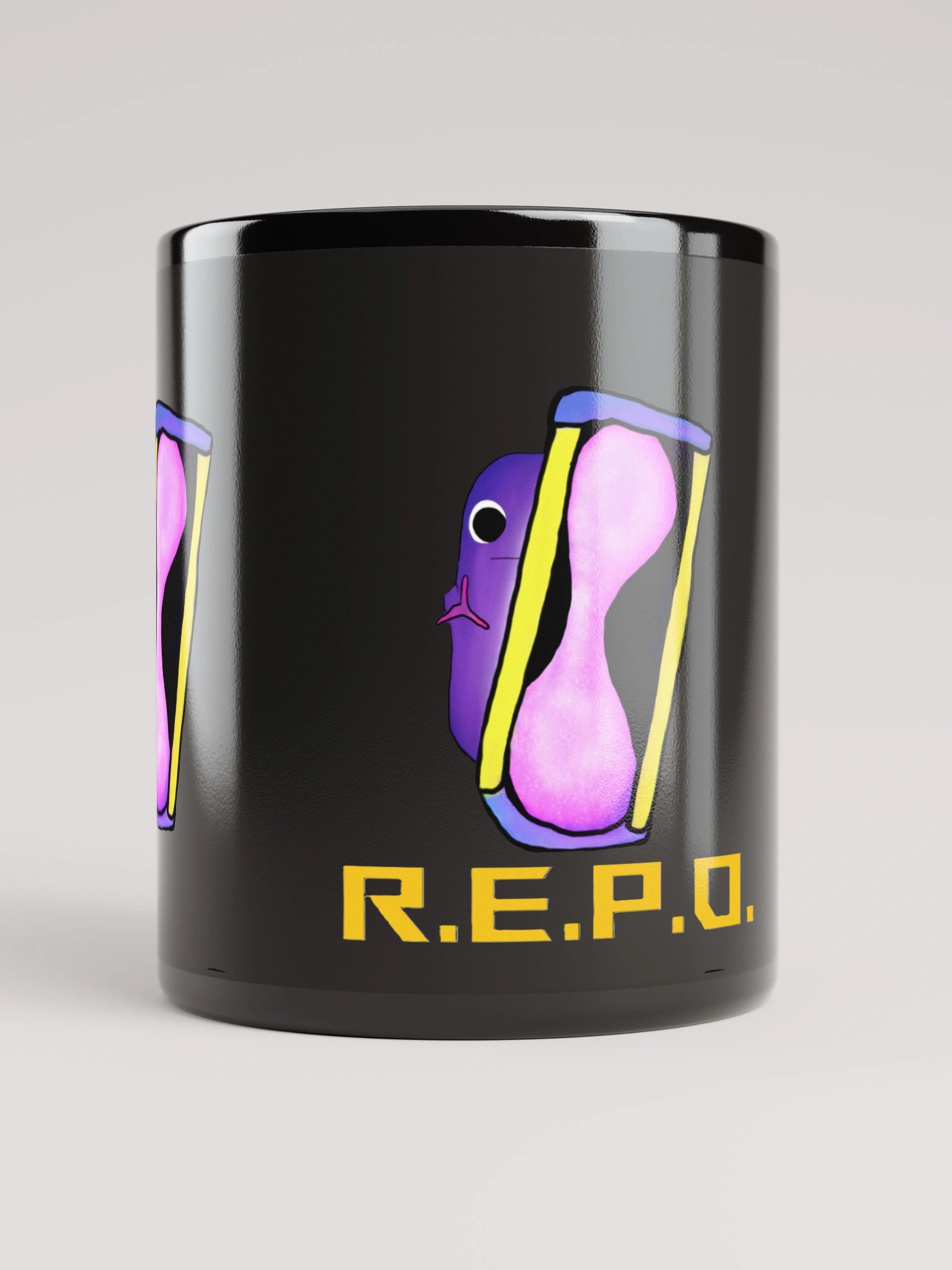 R.E.P.O. Purple Figure Black Glossy Mug drawn by DarkShikixx product image (10)