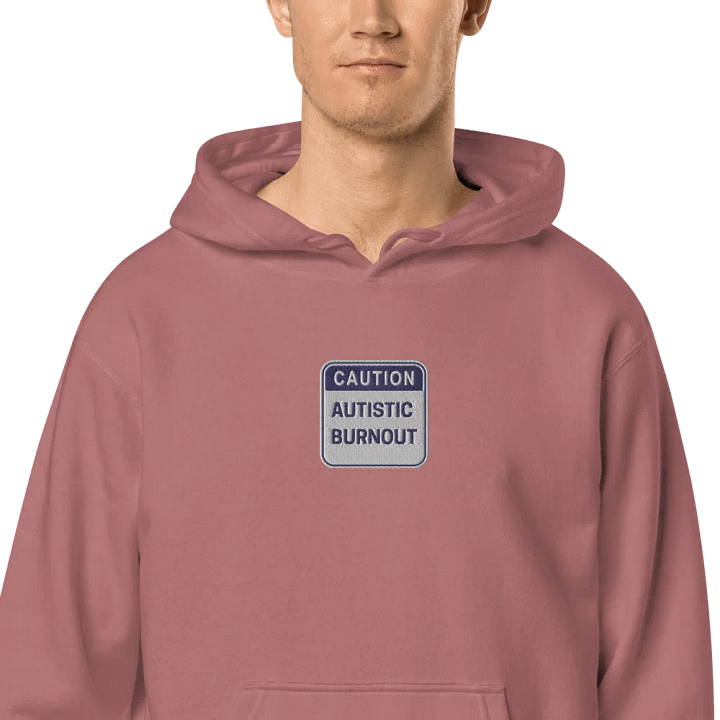 CAUTION: ASD BURNOUT embroidered pigment hoodie (navy design) product image (2)