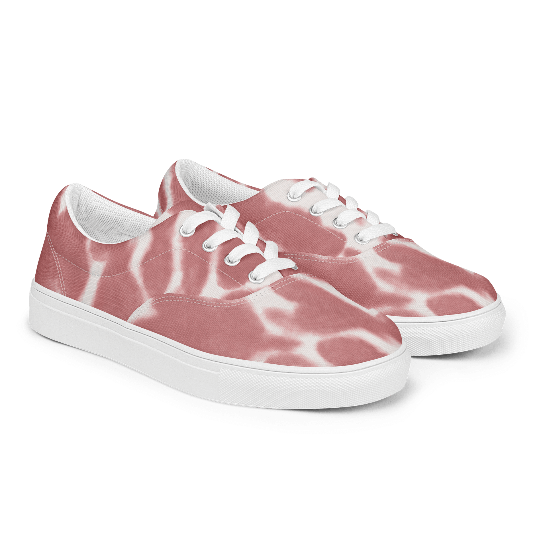 The VLOG Spot Women’s Canvas Lace-Up Shoes – Red & White Tie-Dye product image (3)