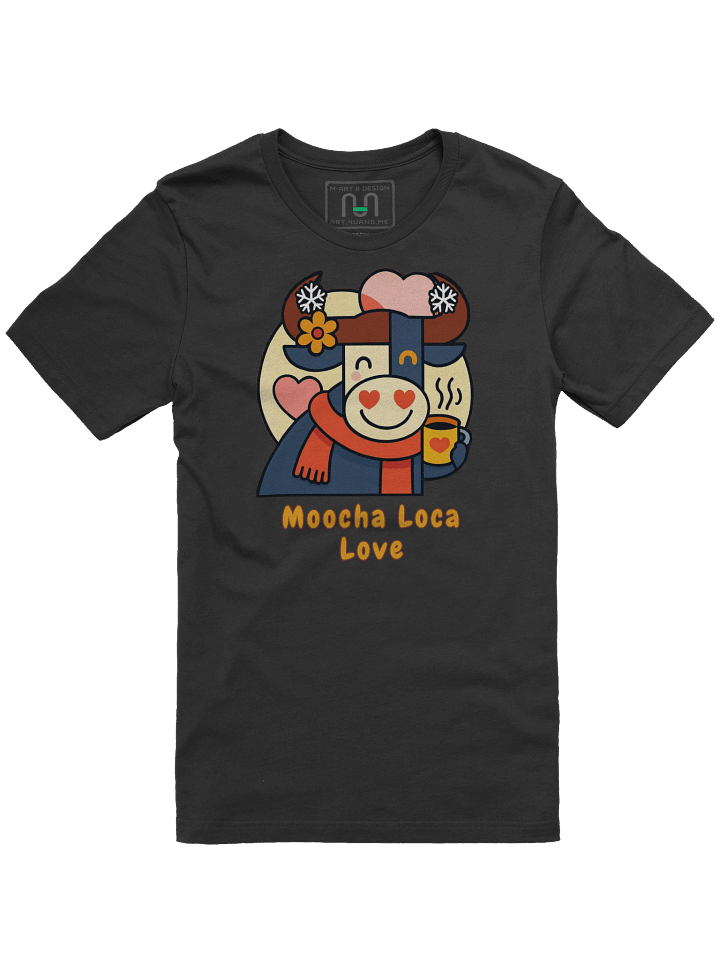 Moocha Loca Love – Cozy Bull T-Shirt with Heart Eyes & Cocoa Mug by M-Art and Design product image (5)