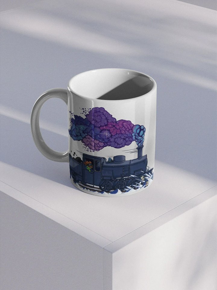 Snowy Train - Right Handed White Glossy Mug (EU/US) product image (1)