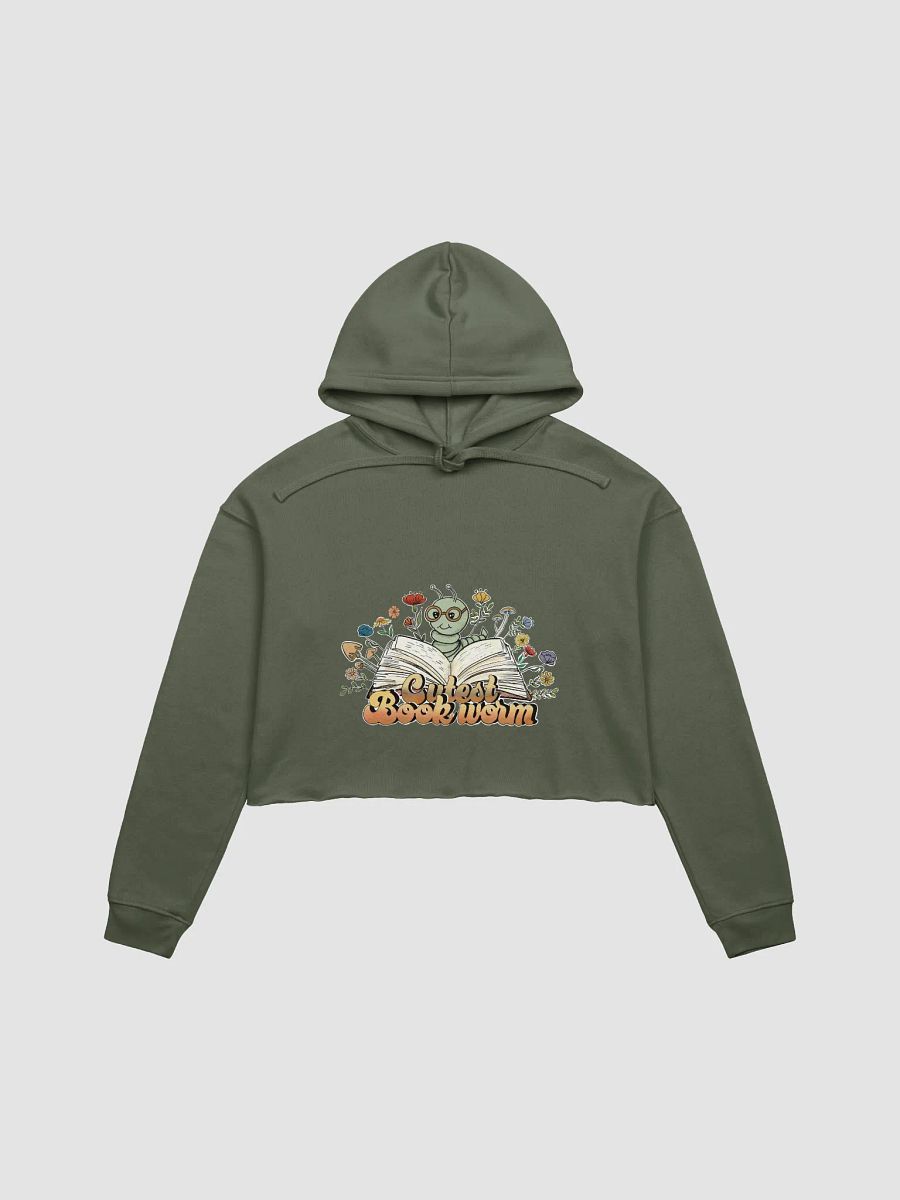 Cutest Bookworm Cropped hoodie – Whimsical Book Lover Gift - Large Print product image (2)