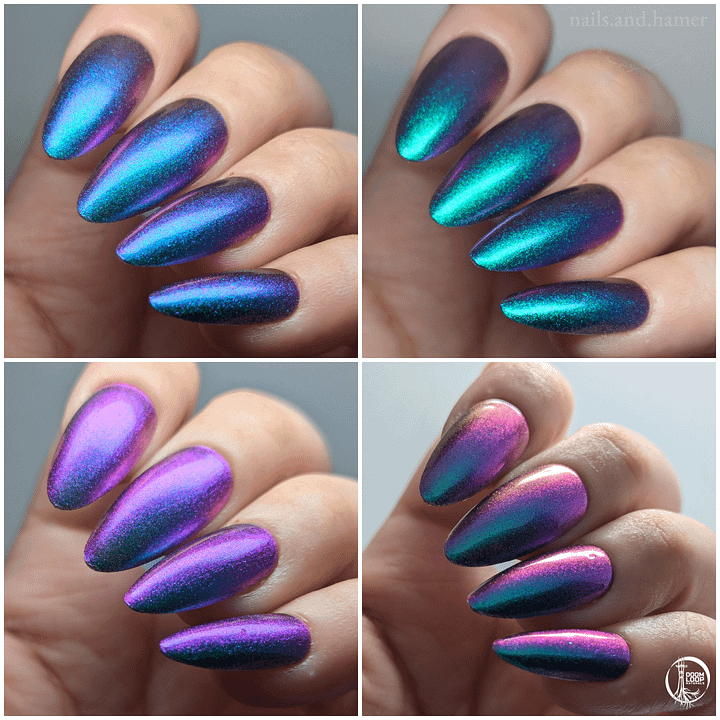 THE DEVASTATING TRUTH - Green Teal Indigo Violet Multichrome Nail Polish product image (2)