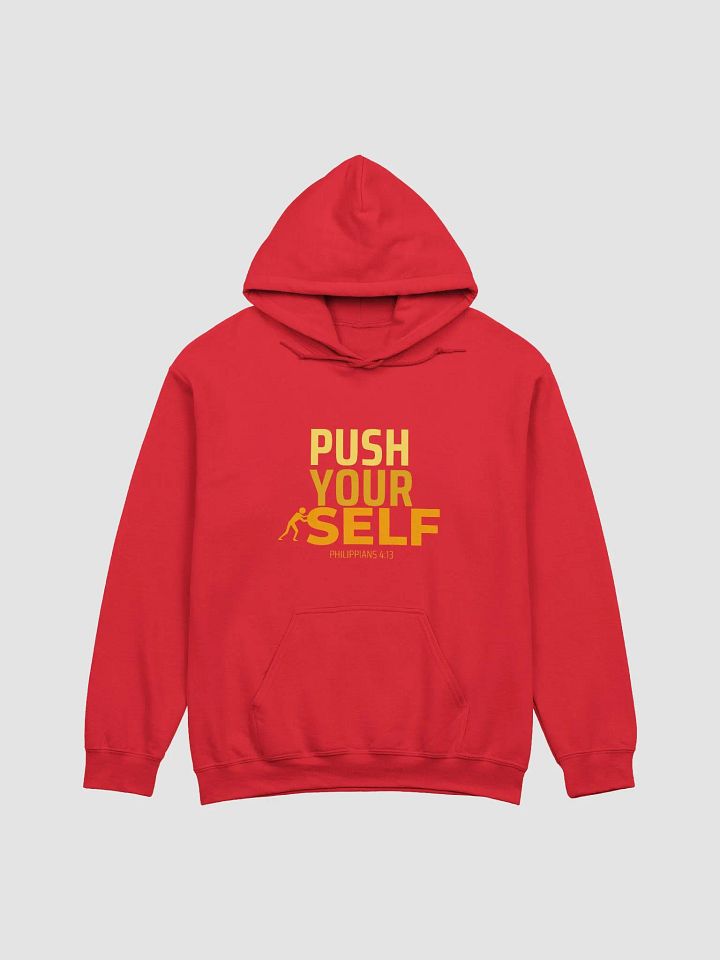 Gildan Classic Push Yourself Hoodie_Red_SC_Ctr product image (1)