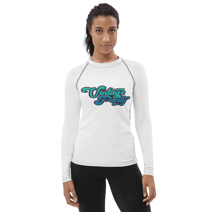 Retro Vibes All-Over Print Rash Guard product image (1)