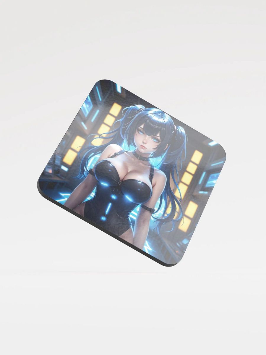 Futuristic Blue-haired Anime Coaster product image (1)
