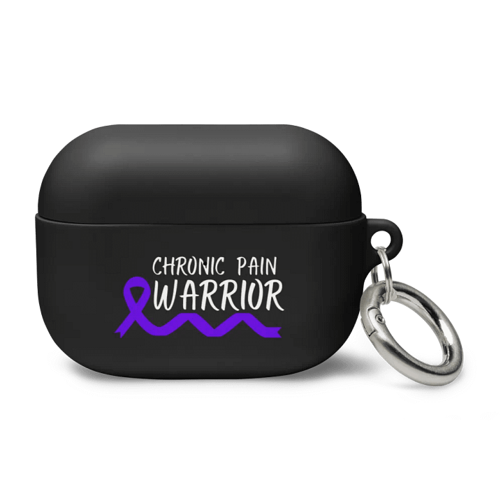 Chronic Pain Warrior Bottom Ribbon Airpods Case - White Print product image (1)