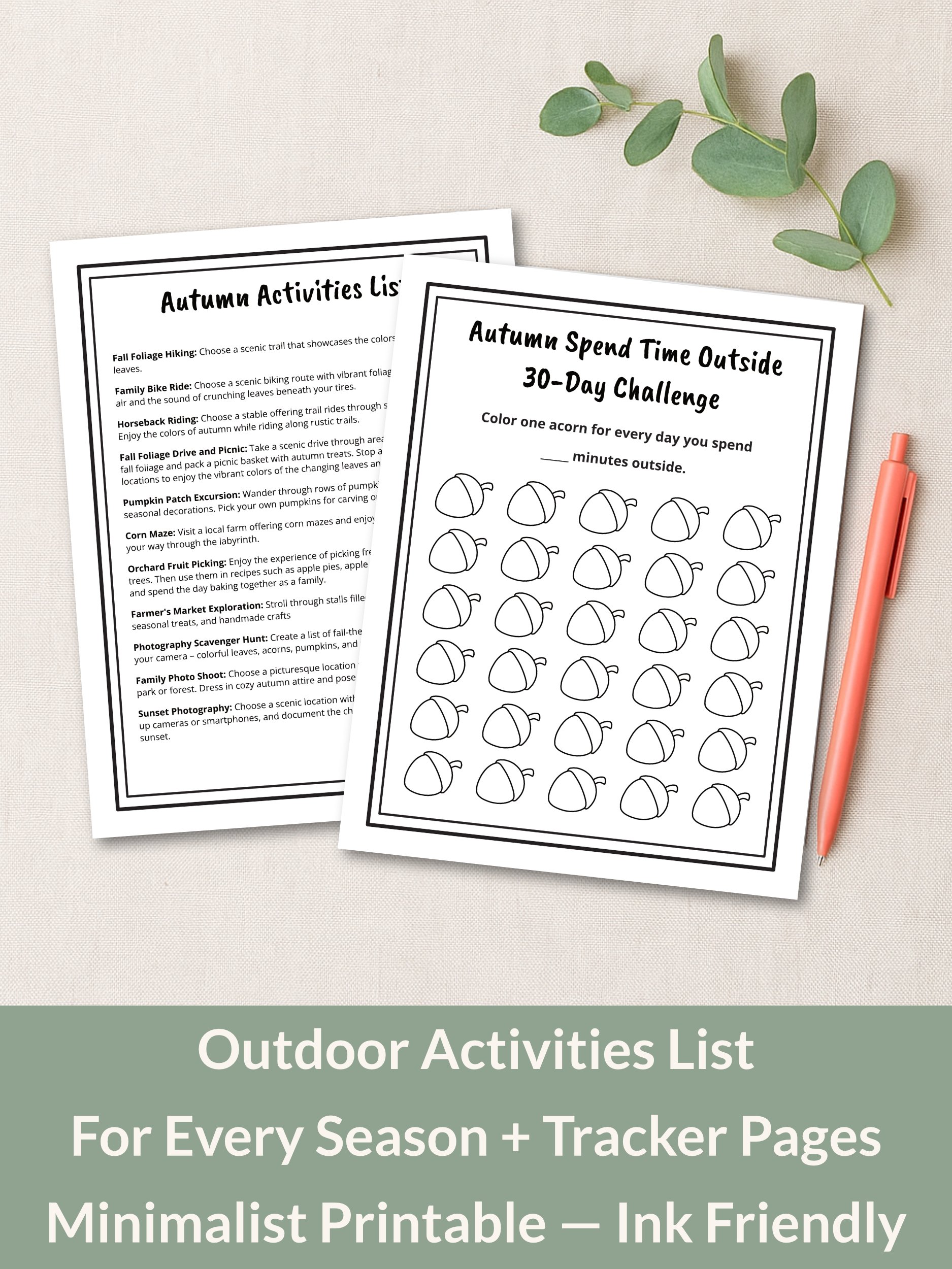 Spend Time Outside Activities List & Challenge Tracker Printable Bundle product image (3)