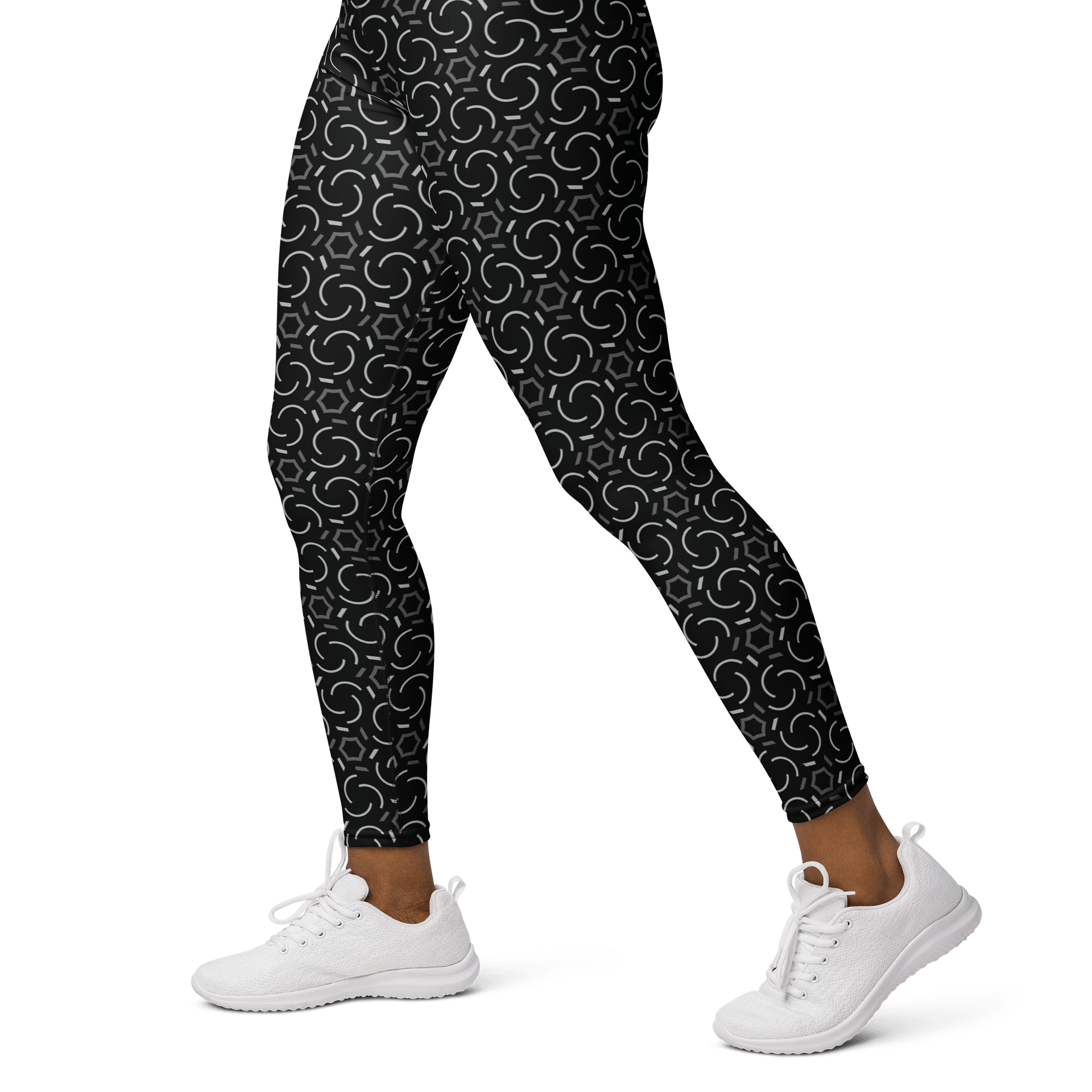 Smoke & Shadow Geometric Print Yoga Leggings product image (4)