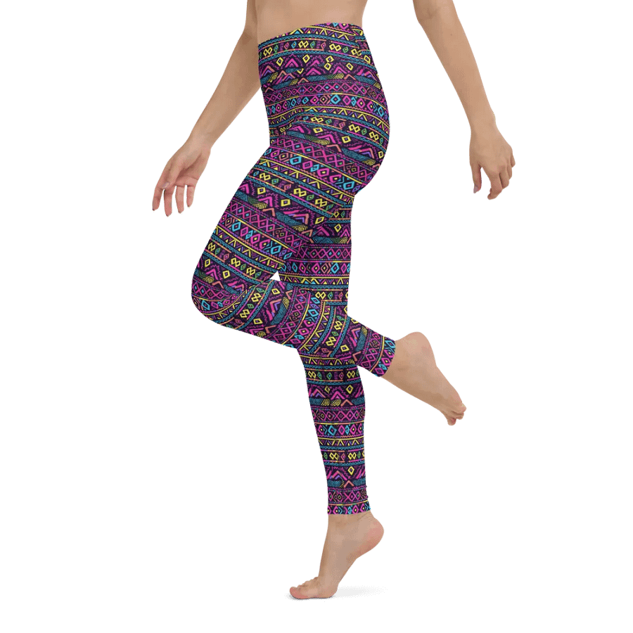 Neon Tribal Geometry Yoga Leggings product image (7)